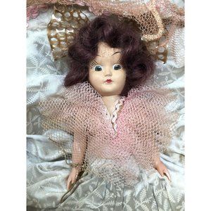 Vintage Brunette Doll in a Virga Doll Box - Fancy Dress / Gown with Embellishmen
